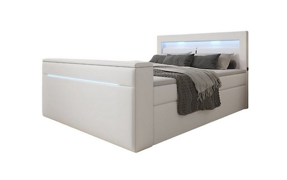 Luxusbetten24 Boxspringbett Reposito, mit TV Lift, USB, LED und Stauraum günstig online kaufen