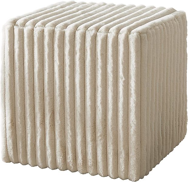 DELIFE Sitzhocker Dado, Plüschcord Beige 45x45 günstig online kaufen