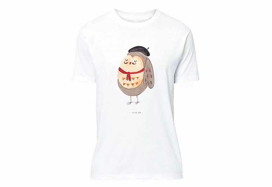 Mr. & Mrs. Panda T-Shirt Eule Französisch - Weiß - Geschenk, Eulen, Tshirt, günstig online kaufen