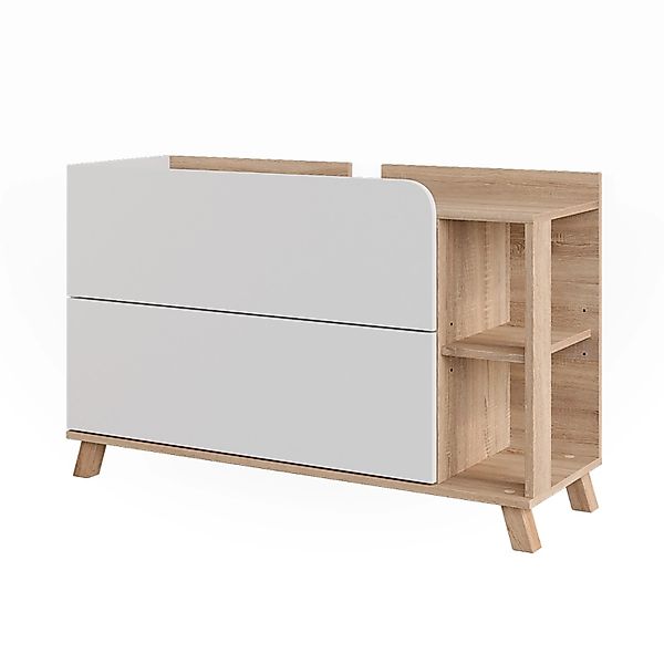 Vicco Waschbeckenunterschrank Karen, Sonoma/Weiß, 100 x 65 cm mit 2 Schubla günstig online kaufen