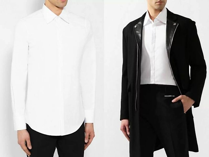 Dsquared2 Langarmhemd DSQUARED2 MENS WHITE FITTED SUIT SHIRT S74DM0371 Cott günstig online kaufen