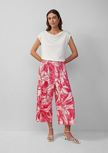 s.Oliver Culotte Hose Plissierte Culotte mit All-over-Print und Elastikbund günstig online kaufen
