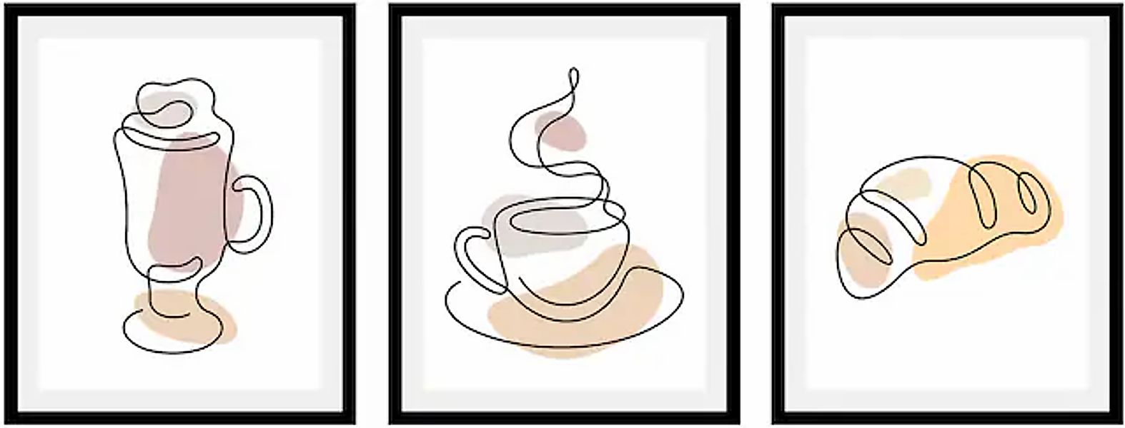 queence Bild »Set Hatty«, Lebensmittel-Kaffee-Kaffee Bilder-Bar & Lounges-E günstig online kaufen