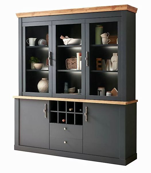 Furn.Design Buffet Ribera (Buffetschrank im matt grau mit Wotan Eiche, 184 günstig online kaufen