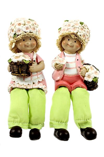 ELLUG Dekofigur 2er Set Blumenkinder Blumenhut günstig online kaufen