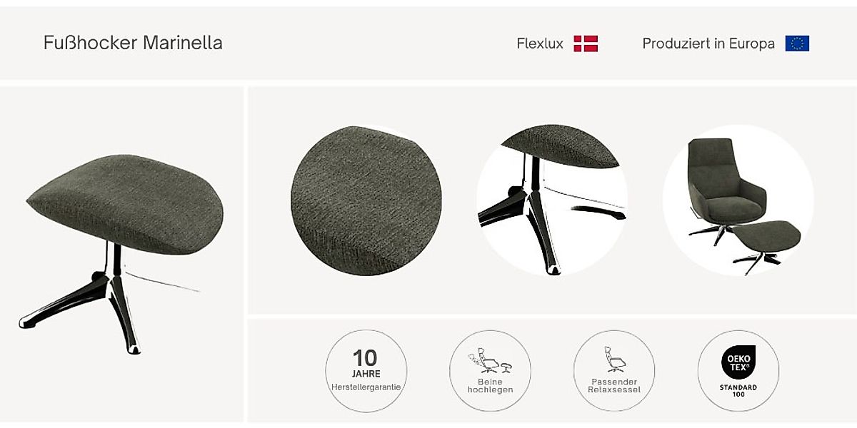 FLEXLUX Fußhocker »Marinella, Fußstütze für Lounging, Entspannung der Extra günstig online kaufen