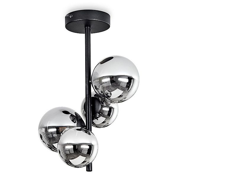 hofstein Deckenleuchte »Isorella« Deckenlampe, Metall/Glas, Schwarz/Chromfa günstig online kaufen