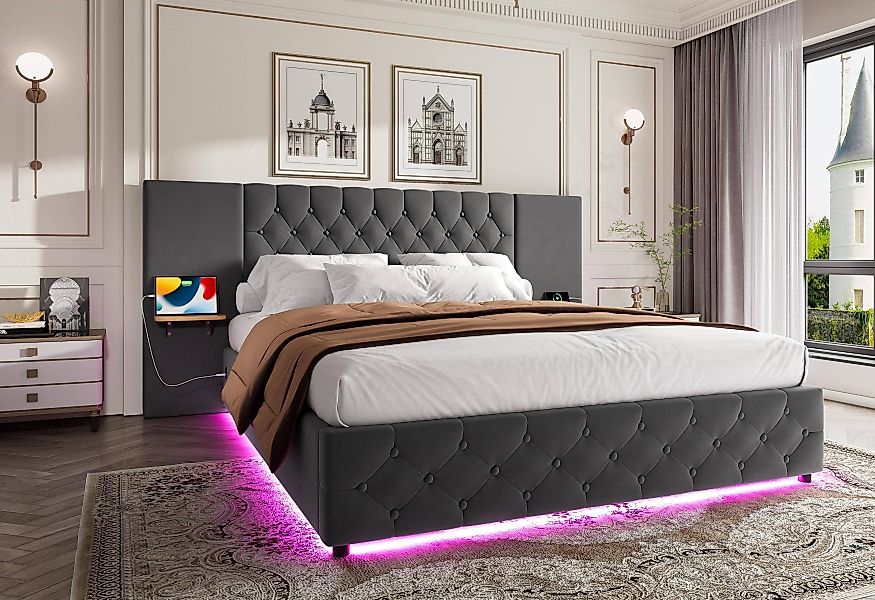 LVHOM Boxbett 140x200cm/160x200cm diamantgeprägtem Knopf Bettgestell, günstig online kaufen