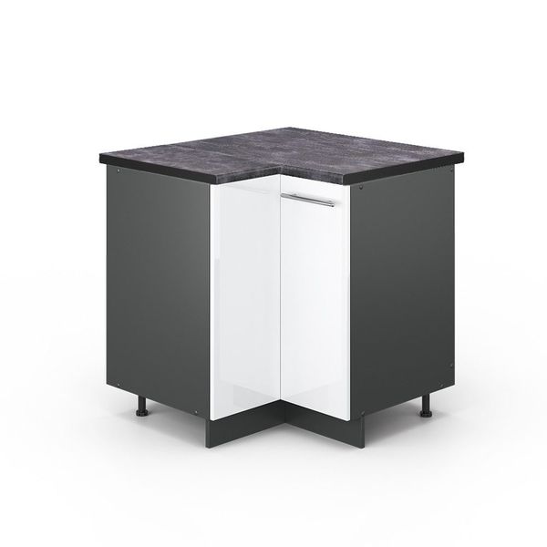 Vicco Eckunterschrank Fame-Line, Weiß Hochglanz/Anthrazit, 80.5 günstig online kaufen