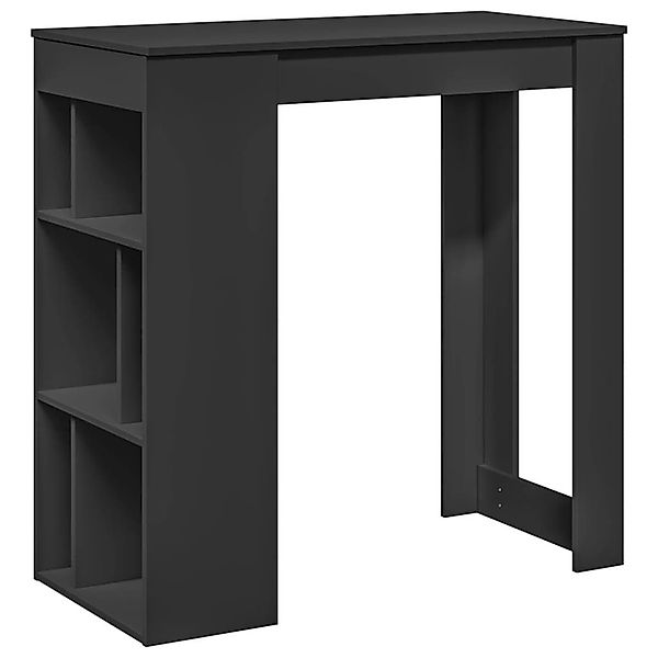 vidaXL Esstisch Bartisch mit Regal Schwarz günstig online kaufen