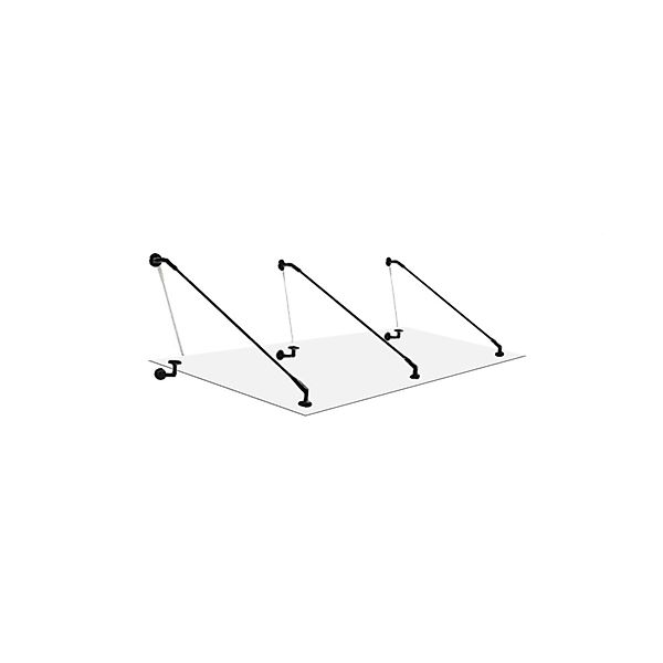 Glaszentrum Hagen STB 230x90 cm Glasvordach inkl. Halter Schwarz Klarglas günstig online kaufen