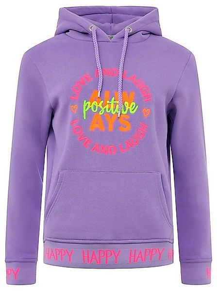 Zwillingsherz Hoodie "Always Positive" Kapuze, Stickerei, Fronttasche, Bünd günstig online kaufen