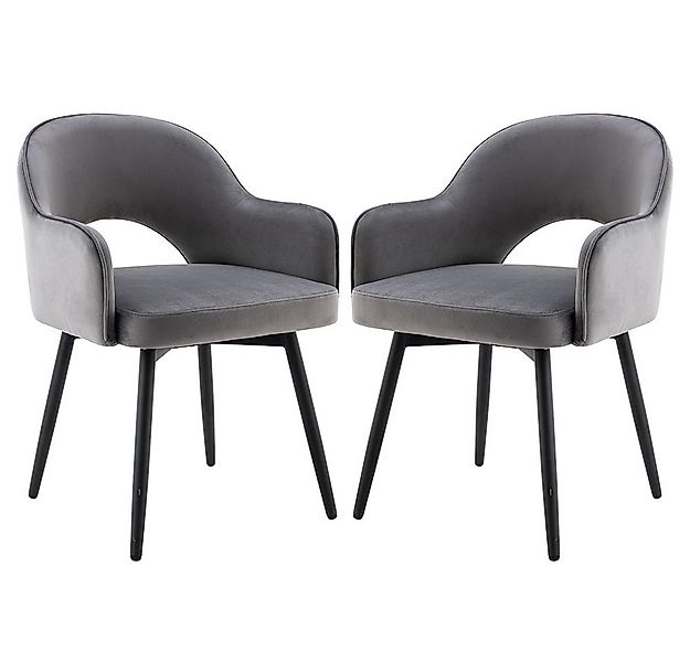 WAHSON OFFICE CHAIRS Esszimmerstuhl 2er Set Drehstuhl Samt Modern Küchenstü günstig online kaufen