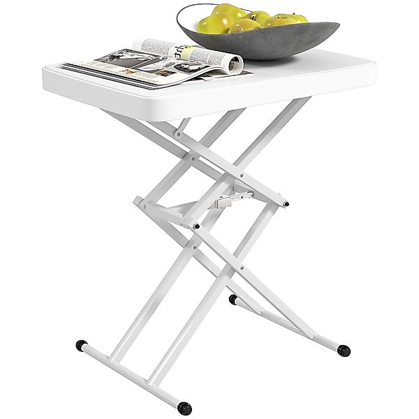 Outsunny Gartentisch höhenverstellbar, klappbar, aus Kunststoff, günstig online kaufen