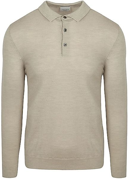 Profuomo Longsleeve Poloshirt Merinowolle Beige - Größe S günstig online kaufen
