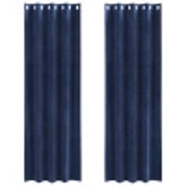 vidaXL Vorhänge 2 Stk Dunkelblau 140 x 260 cm Samt 4107197 günstig online kaufen