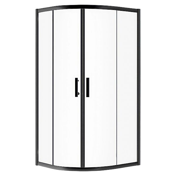 Bad Land Duschkabine Viertelkreis HELA Schwarz 90x90 190 cm Transparent Gla günstig online kaufen