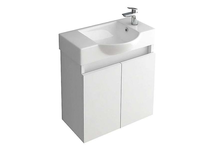 Alpenberger Waschbecken Badmöbel SET 55 cm Breit - Waschtisch mit Unterschr günstig online kaufen