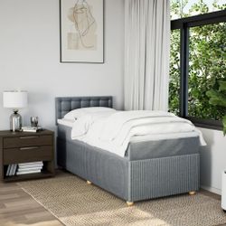 vidaXL Bett Boxspringbett mit Matratze Hellgrau günstig online kaufen