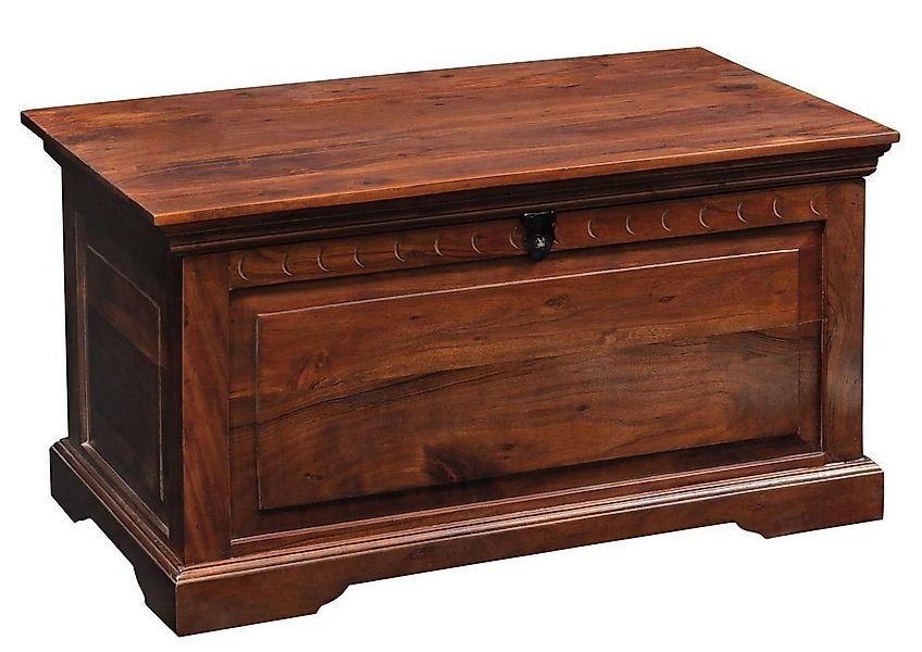 Massivmoebel24 Truhe (1 St., Truhe Akazie 90x50x50 nougat lackiert OXFORD # günstig online kaufen