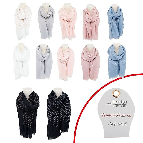 VewoTex Modeschal Damen Sommer Schal Glitzer Linien » leichtes Halstuch 180 günstig online kaufen