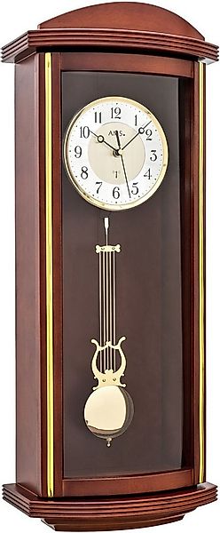AMS Funk-Pendelwanduhr (Quarzuhr, Wohnzimmer, Esszimmer, Buche, Schlagwerk) günstig online kaufen