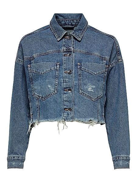 ONLY Cropped Fit Jeansjacke Damen Blau günstig online kaufen
