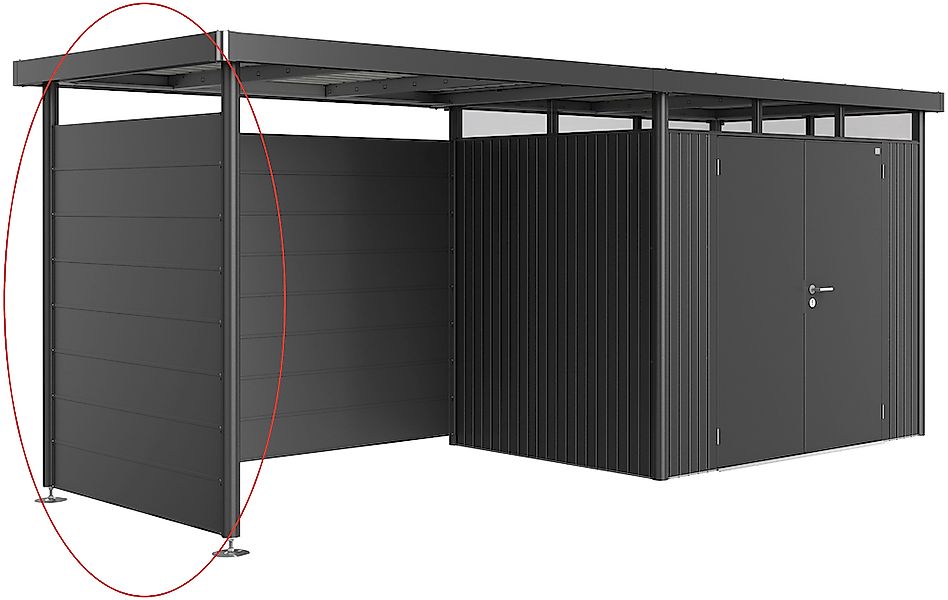 Biohort Gerätehaus-Seitenwand "HighLine" dunkelgrau-metallic günstig online kaufen