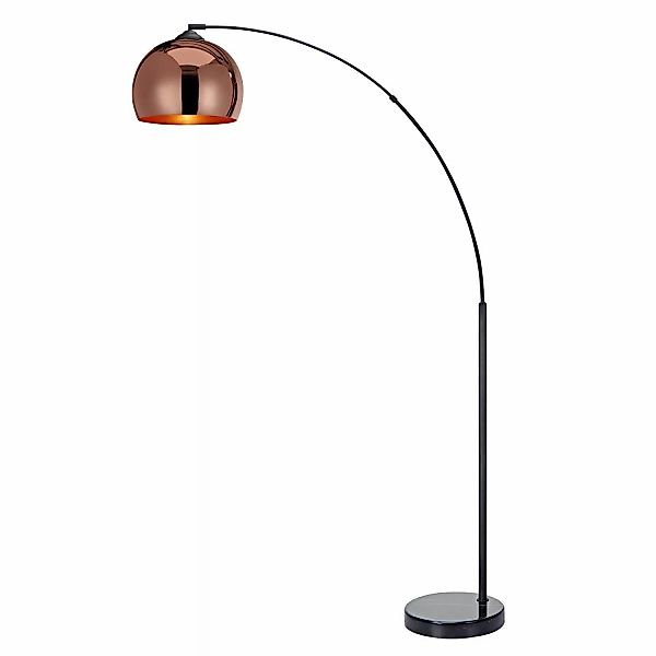 Teamson Home Arquer Bogenlampe Roségold Schwarz Kupfer Design günstig online kaufen