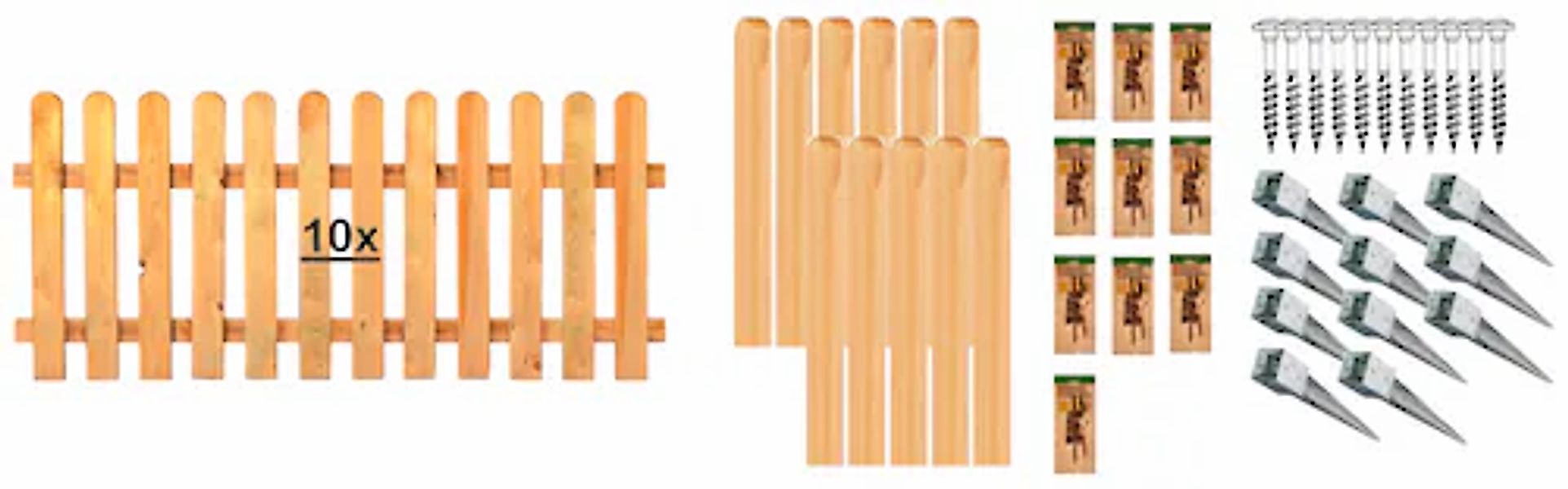 Tetzner & Jentzsch Lattenzaun »Houston 8« 10 Elemente, LxH: 1899x80 cm günstig online kaufen