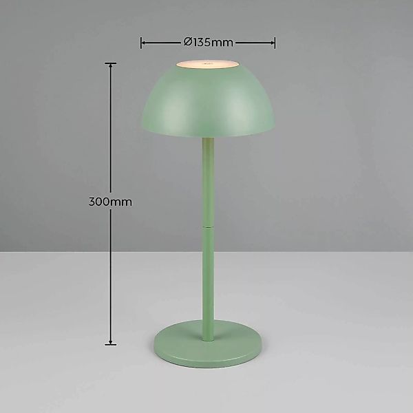 LED-Akku-Tischlampe Ricardo, grün, Höhe 30 cm, Kunststoff günstig online kaufen