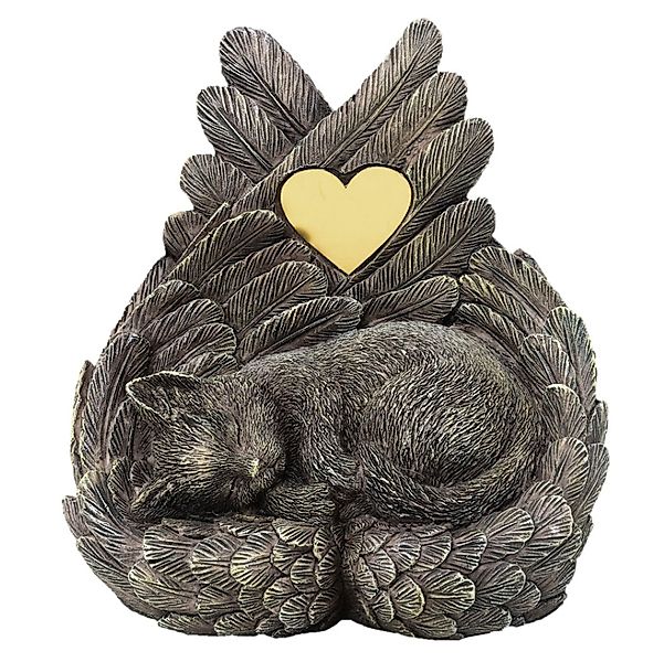 MystiCalls Tierfigur Katzen Urne Katze schläft in Engelsflügel Tierurne Kat günstig online kaufen