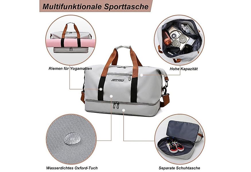 OYLCDI Reisetasche Fitnesstasche,Sporttasche,Große Umhängetasche mit Schuhf günstig online kaufen