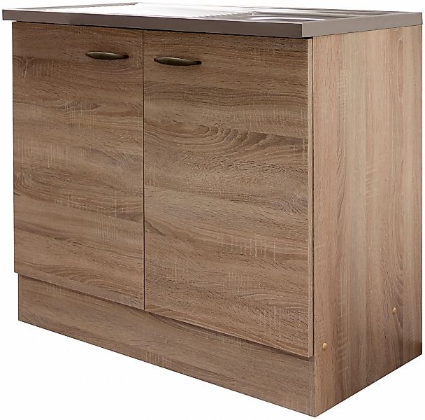 Flex-Well Classic Spülenunterschrank 100 cm Oslo Sonoma Eiche günstig online kaufen