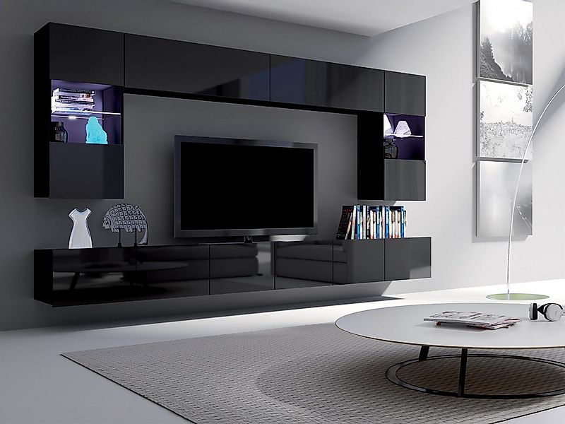 MIRJAN24 Wohnwand Calabrini I, (6er-Set, 2x TV-Lowboard, 2x Wandregal, 2x H günstig online kaufen