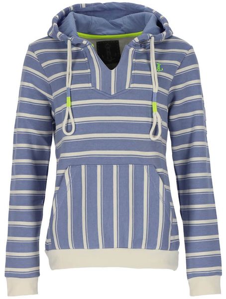 Leitfeuer Kapuzenpullover Damen Sweathoody mit Streifen-Muster günstig online kaufen