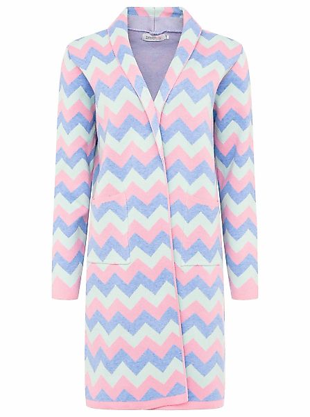 Zwillingsherz Longstrickjacke, Zick-Zack-Muster, Schalkragen, Taschen, Lang günstig online kaufen