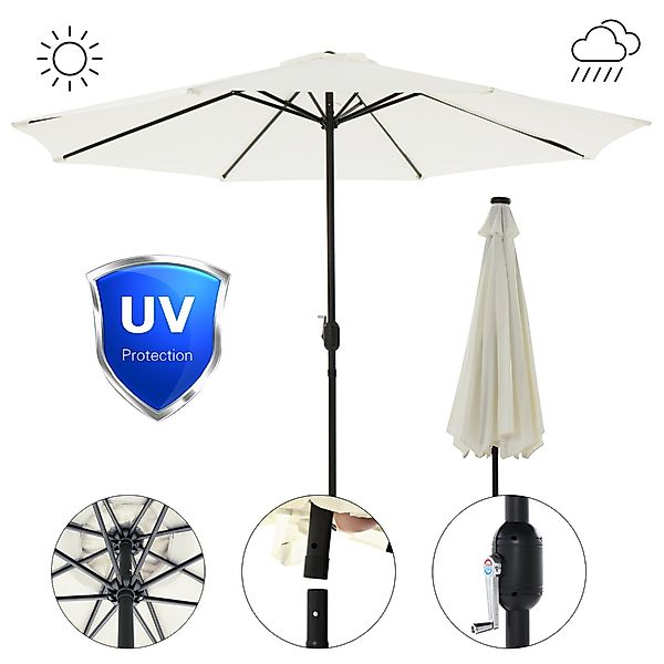 Mucola Sonnenschirm Sonnenschirm Ø3m LED Beleuchtung günstig online kaufen