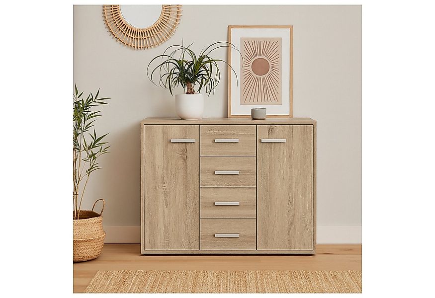 HTI-Living Sideboard Sideboard Nina mit 4 Schubladen Sonoma (Stück, 1 St., günstig online kaufen