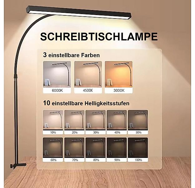 Jibenhome LED Schreibtischlampe Tischlampen 360° Schwanenhals,USB Dimmbar K günstig online kaufen