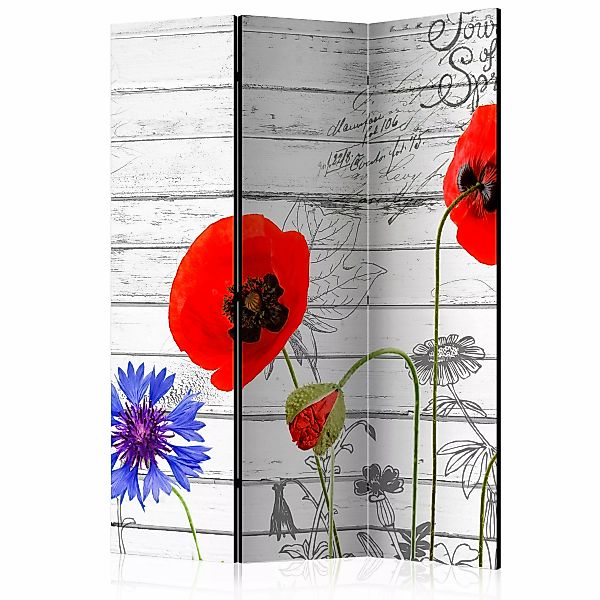 3-teiliges Paravent - Wildflowers [room Dividers] günstig online kaufen