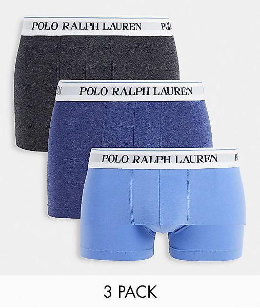 Polo Ralph Lauren – 3er-Pack Unterhosen mit Textlogobund in Marineblau meli günstig online kaufen