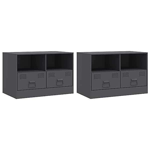 vidaXL TV-Schränke 2 Stk Anthrazit 67x39x44 cm Stahl 841744 günstig online kaufen