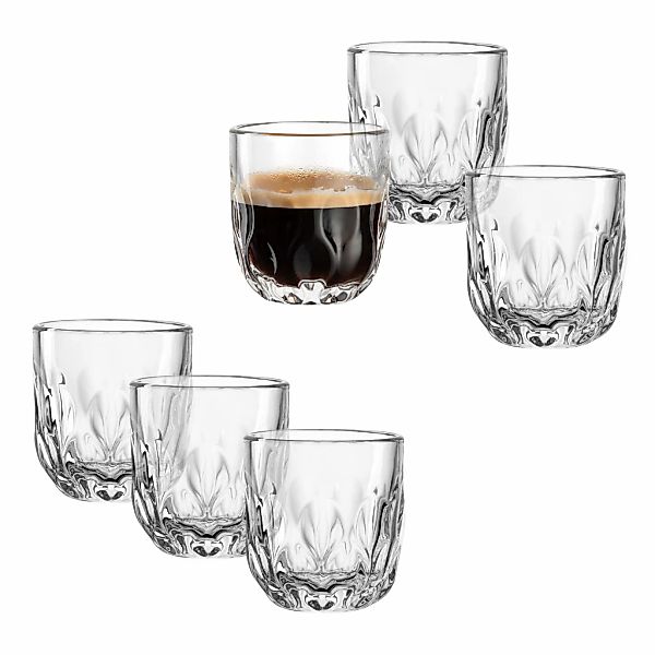 LEONARDO Espressoglas "GOCCE, 90 ml, 6er-Set" 3. Variante, mit Tropfenrelie günstig online kaufen