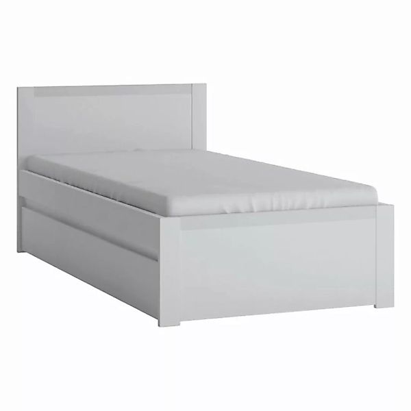 Bettgestell Liegefläche 90x200 cm mit Bettschublade weiß NAVA-129 günstig online kaufen