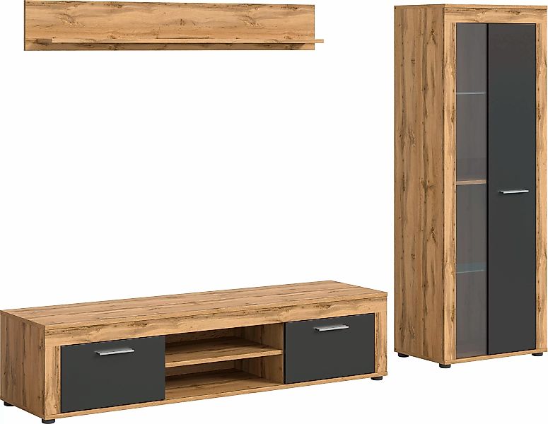 INOSIGN Wohnwand "Aosta, Breite 235cm, bestehend aus Lowboard, Wandboard, V günstig online kaufen
