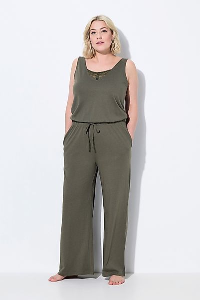 Ulla Popken Overall Jumpsuit Spitze V-Ausschnitt günstig online kaufen