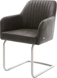 DELIFE Polsterstuhl Greg-Flex, Freischwinger rund Edelstahl günstig online kaufen