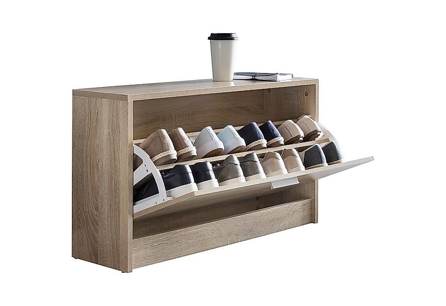 Wohnling Schuhbank WL5.270 (mit Sitzfläche Sonoma, Schuhkipper Holz 80x47x2 günstig online kaufen
