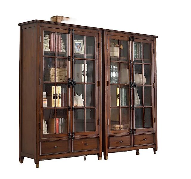 Xlmoebel Vitrine Holzregal mit klassischem Vitrinenschrank-Stil (Vitrine) H günstig online kaufen